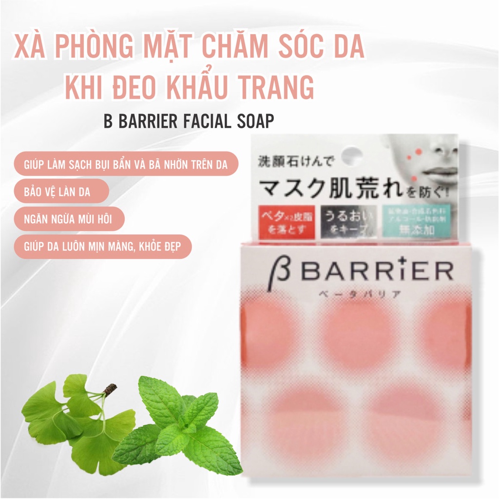 Xà Phòng Rửa Mặt Dành Cho Người Đeo Khẩu Trang Pelican B Barrier Facial Soap 80g