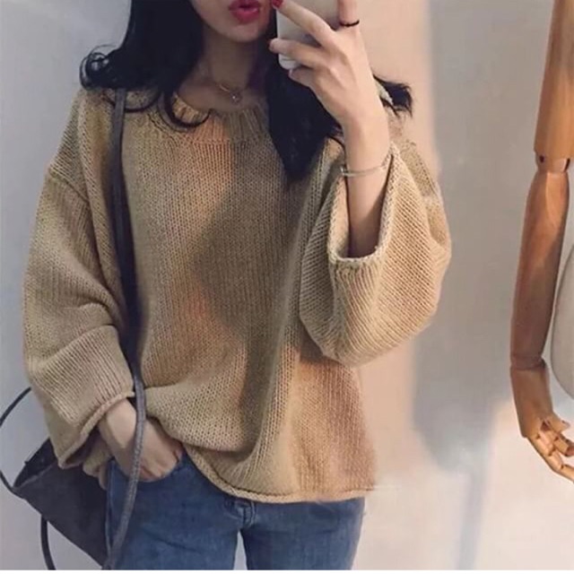 Áo len croptop tay rộng