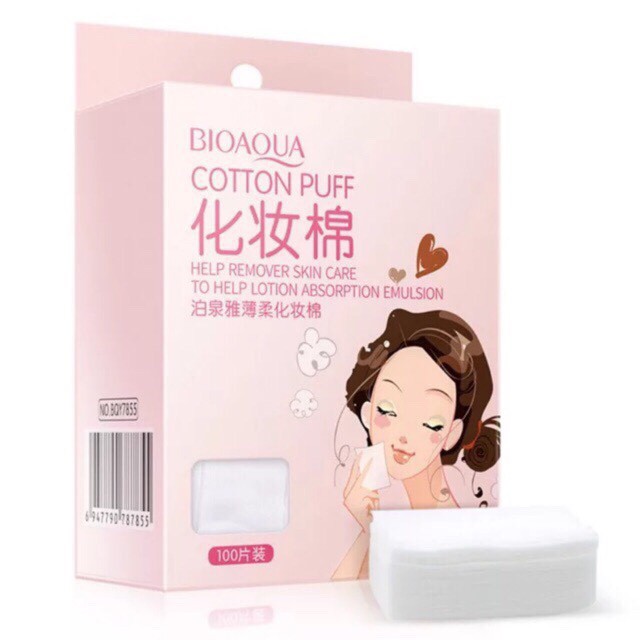 Một Hộp 100 Miếng Bông Tẩy Trang Bioaqua Hàng Nội Địa Trung MXx