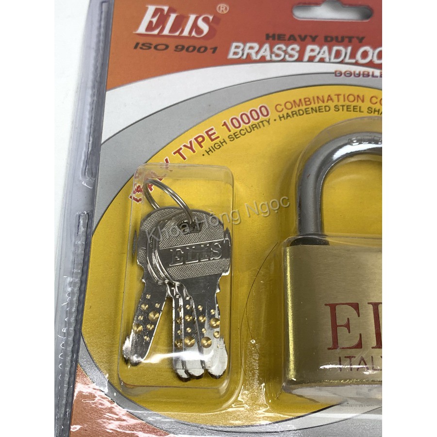 Khóa bấm Elis 60mm đồng thau chìa điện tử