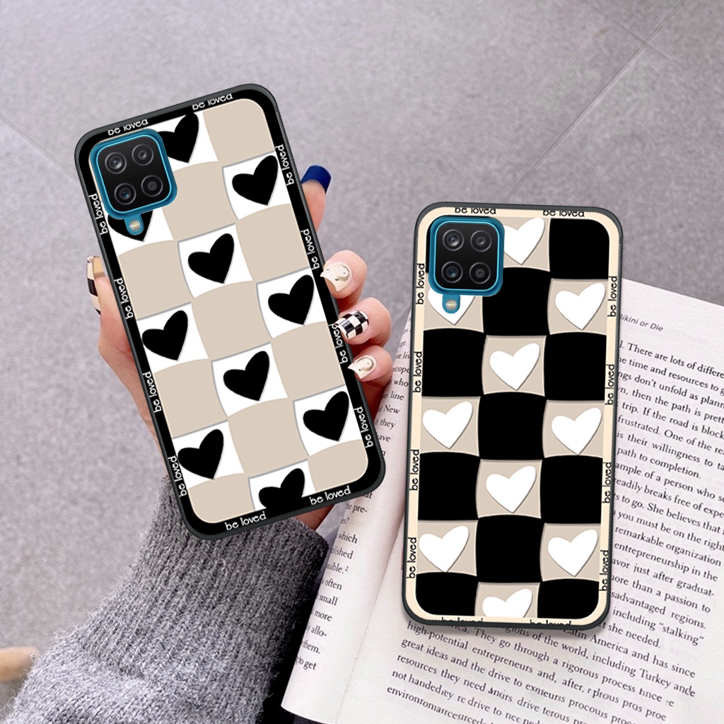 Ốp lưng Samsung A12 - M12 - A22 4G - M22 4G họa tiết trái tim, gấu caro thời trang