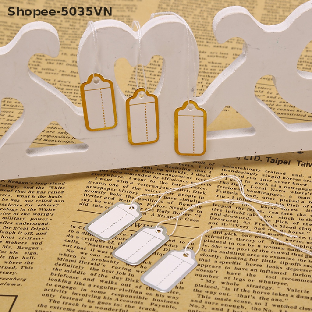 Set 200 Thẻ Giấy Hình Chữ Nhật Trơn Ghi Giá Trang Sức {akindofstar1.vn}