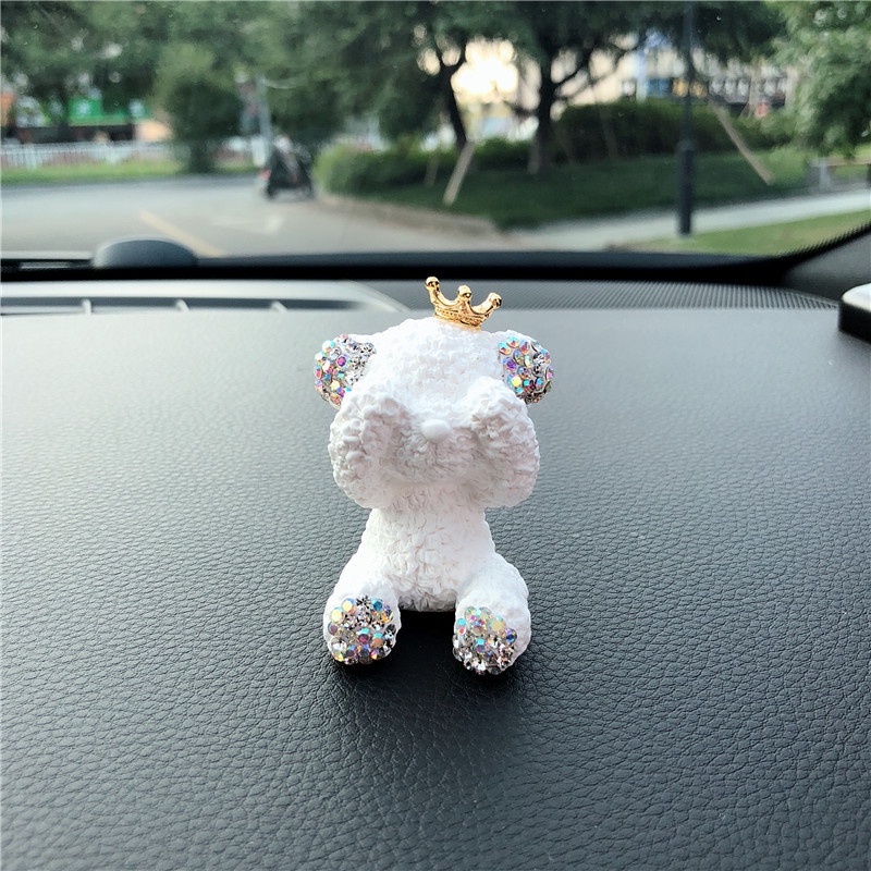Phụ Kiện Khuếch Tán Tinh Dầu Hình Gấu Teddy Đính Đá Dễ Thương Trang Trí Xe Hơi