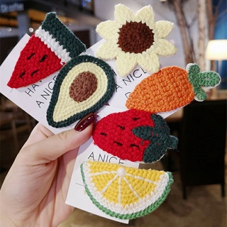 Kẹp tóc len hoa quả