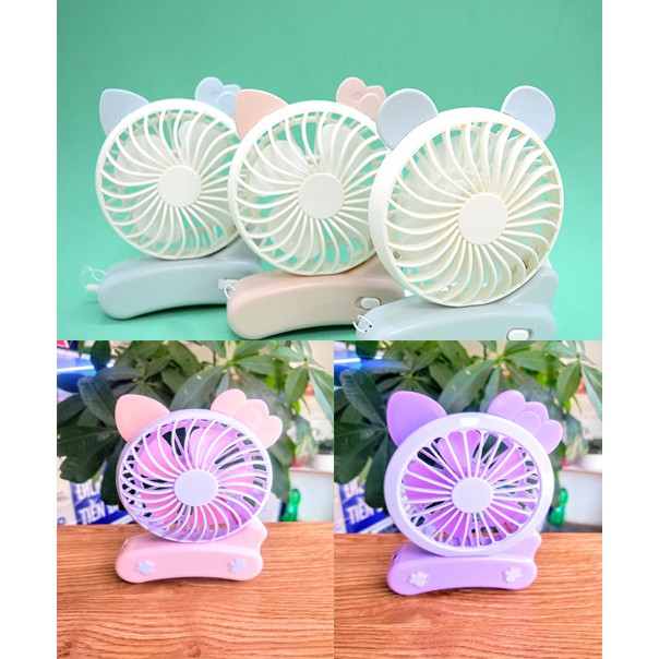 Quạt mini Fan cute dùng pin có đèn
