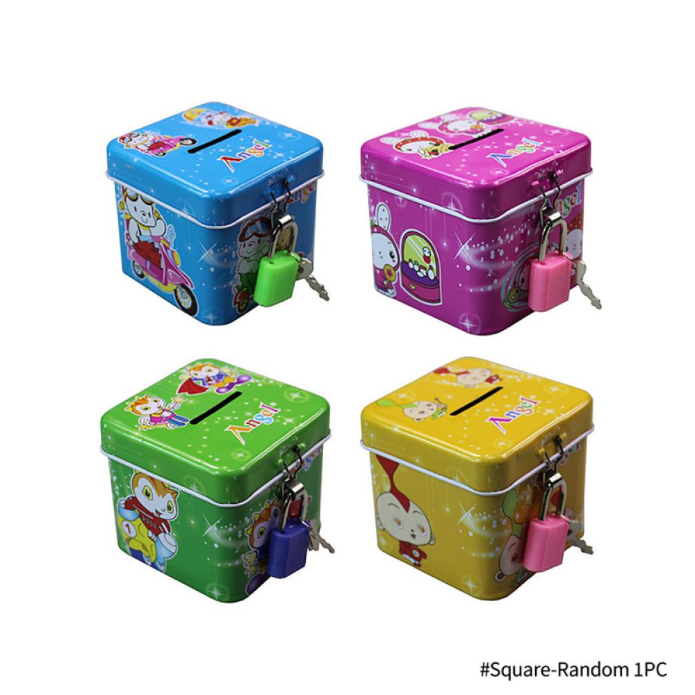Hộp Thiếc Đựng Tiền Xu Có Khóa Họa Tiết Hoạt Hình Sáng Tạo H3X4