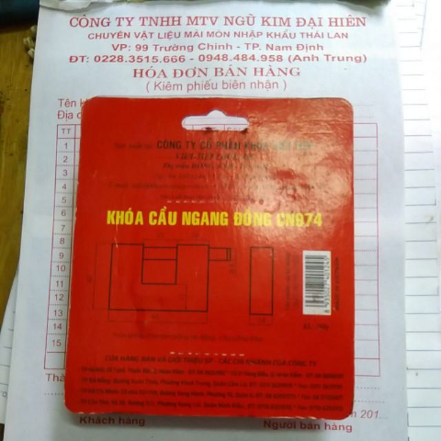 Khoá cầu ngang đồng việt tiệp CN 974,971,05207,05206