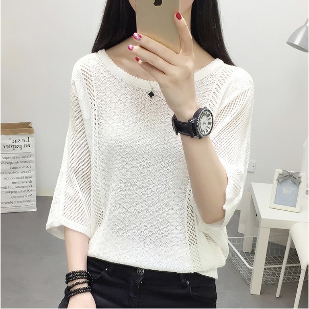 Áo len lưới cánh rơi nữ Haint Boutique Al32