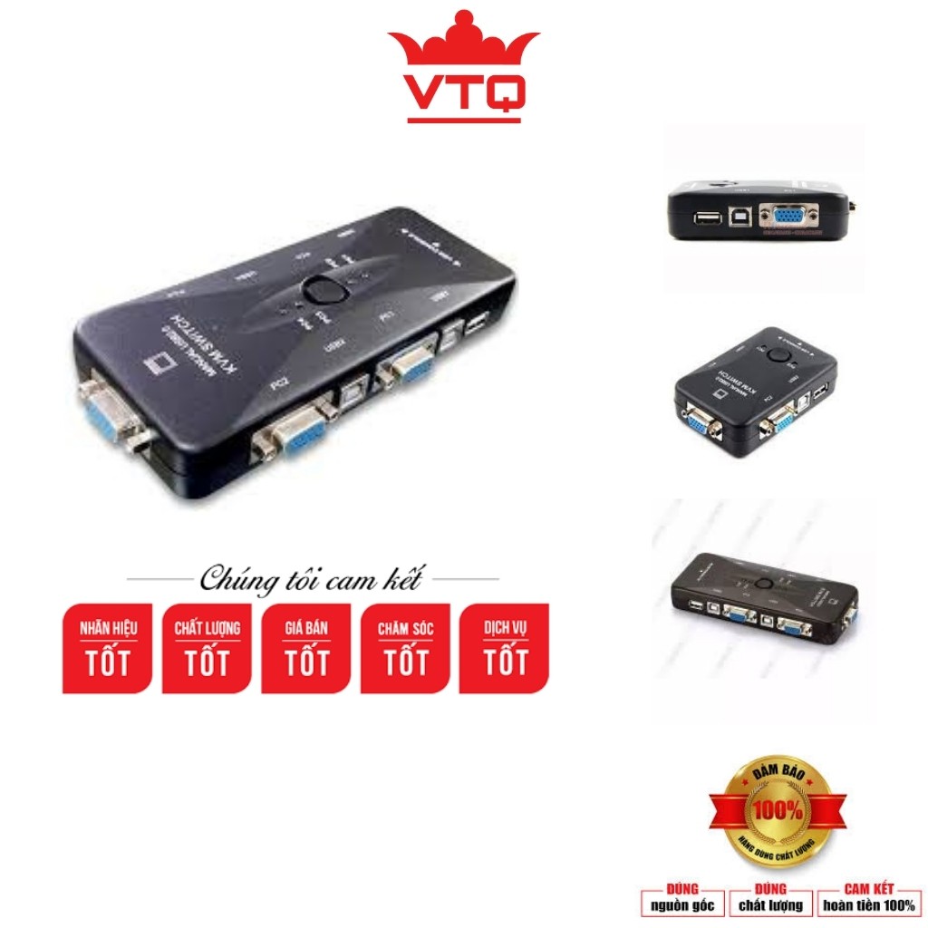 Bộ chia KVM Switch USB 1 ra 2, 1 ra 4. bảo hành 6 tháng.shopphukienvtq