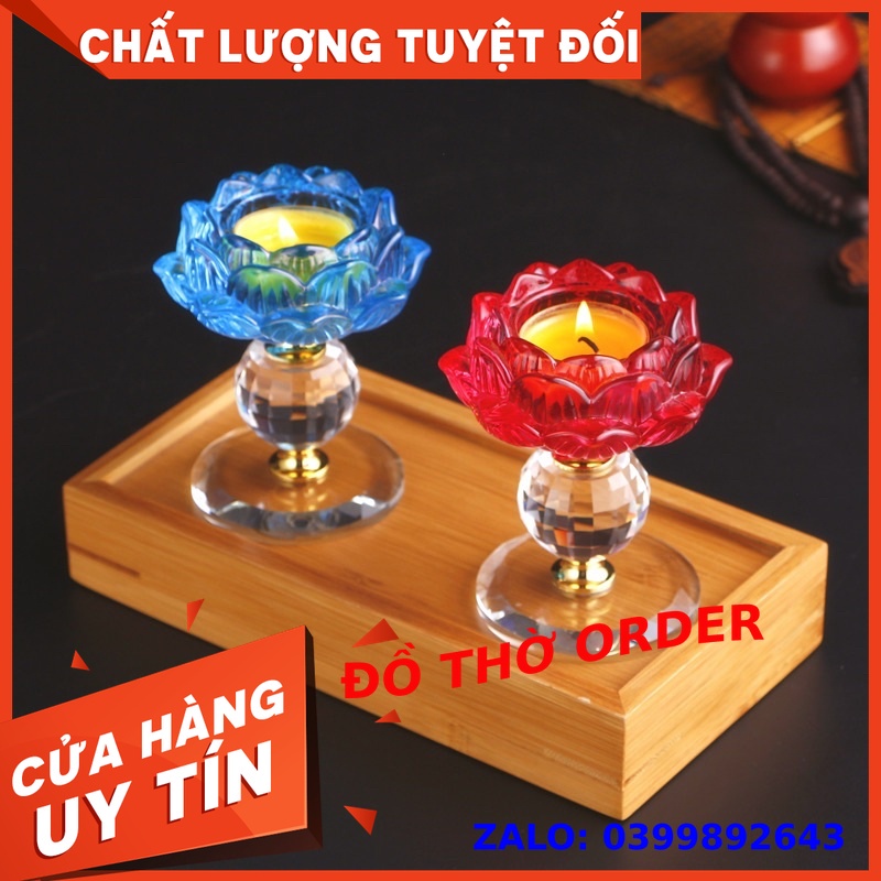 CHÂN ĐẾ NẾN THUỶ TINH TRANG TRÍ BAN THỜ