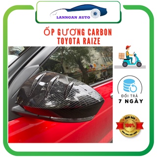 Ốp gương Carbon xe Toyota Raize 2022, ốp nhựa abs sơn carbon cao cấp