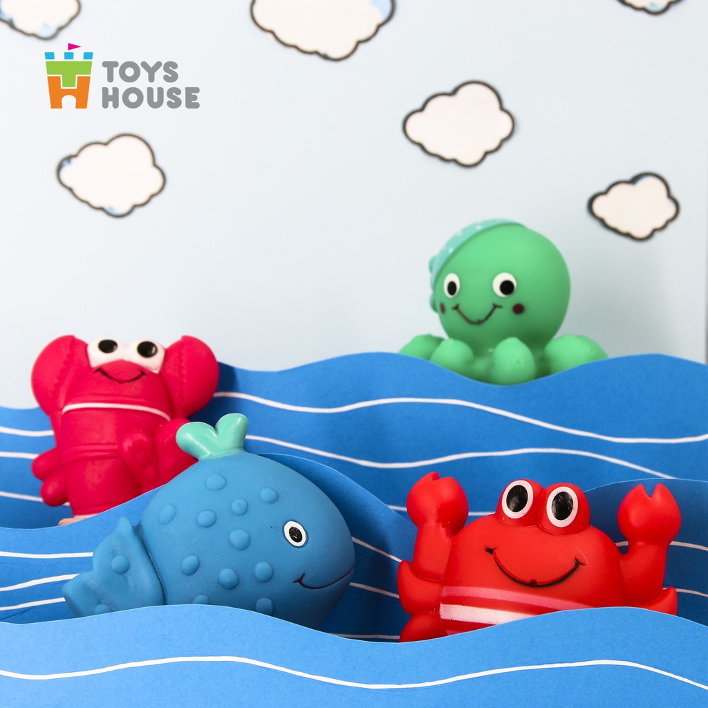 Đồ chơi nhà tắm cho bé-set 4 món hình sinh vật biển vô cùng dễ thương Toys House, hàng chính hãng