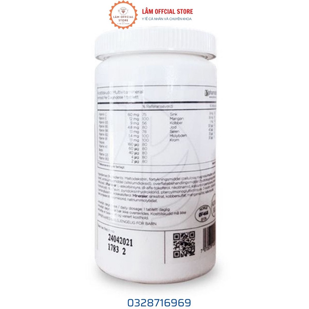 Viên uống bổ sung vitamin và khoáng chất Pharmatech Multivit Daglig