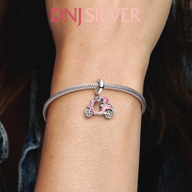 [Hàng cao cấp] Charm bạc 925 cao cấp, hàng chuẩn bạc - Charm Pink Scooter thích hợp để mix vòng tay charm - DN098