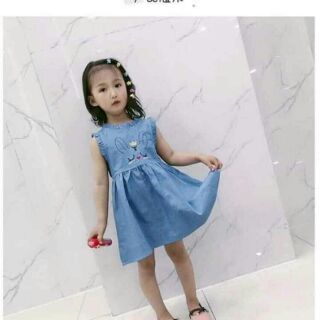 Đầm jean mềm cho bé gái