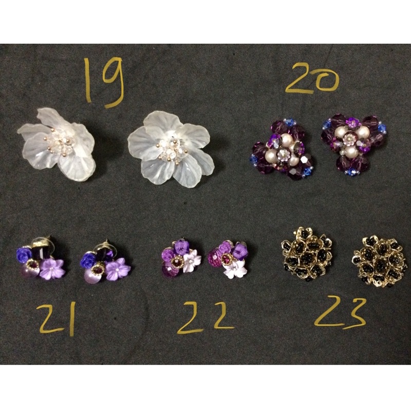 Khuyên tai nụ đính hạt, đá nhiều màu