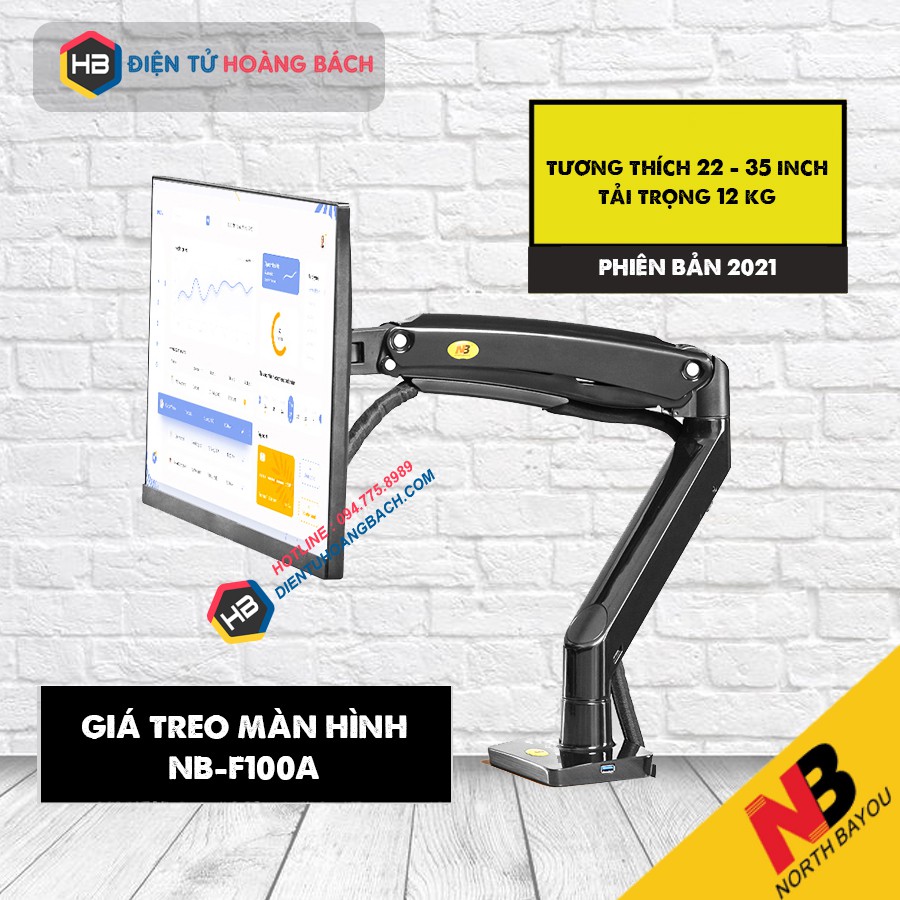 Giá treo màn hình NB F100A 22 - 35 inch ( Đen & Trắng ) - Tay treo màn hình F100A