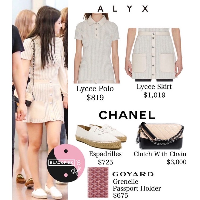 Set áo và chân váy polo len dáng ôm màu kem giống Jennie BLACKPINK, Kim Yoo Jung