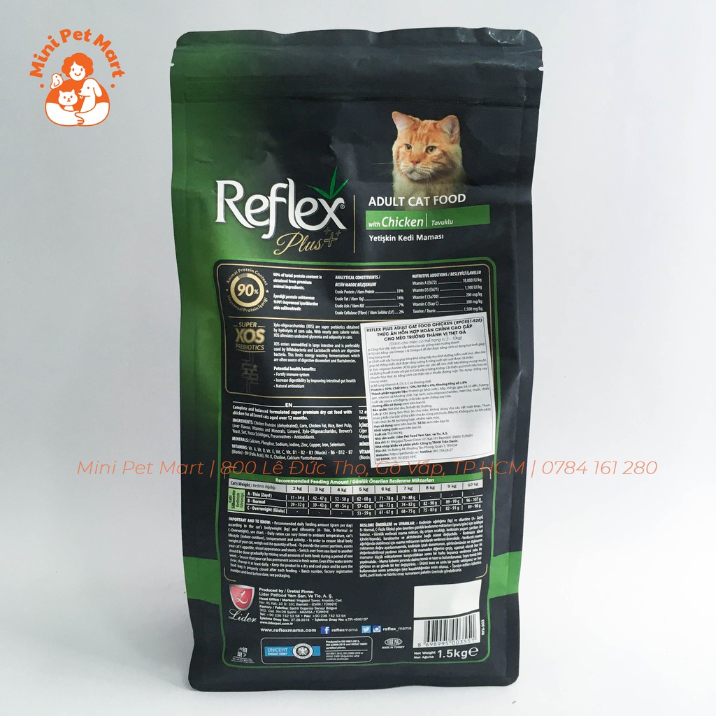 [1,5kg] Thức ăn hạt cho mèo REFLEX PLUS 1,5kg - Vị thịt gà
