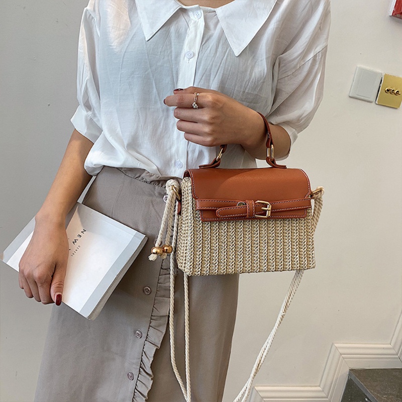 Túi Xách Đan Lát Phong Cách Vintage Cho Nữ