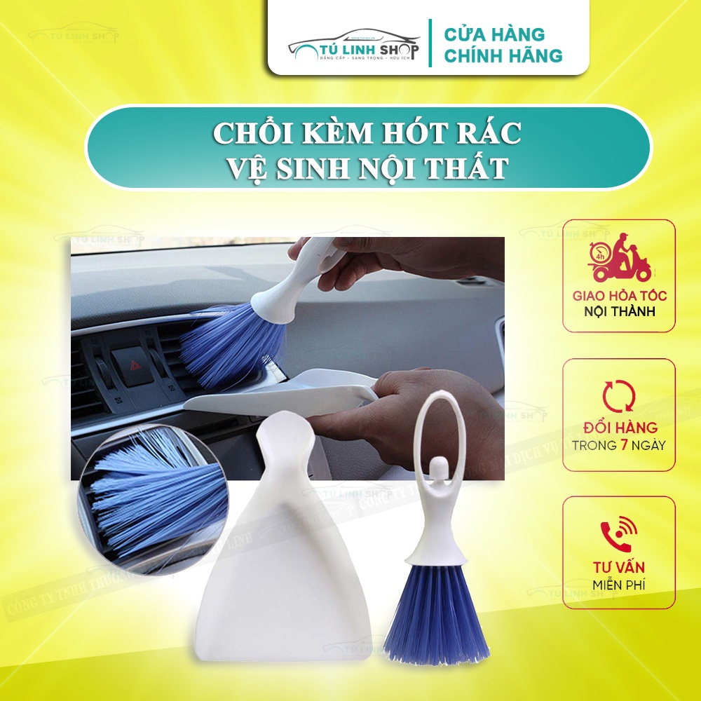 Chổi kèm hót rác để vệ sinh nhà cửa, xe hơi