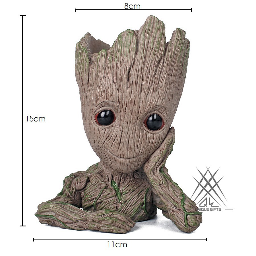 Chậu cây mini để bàn trồng sen đá mô hình Groot chất liệu bằng nhựa