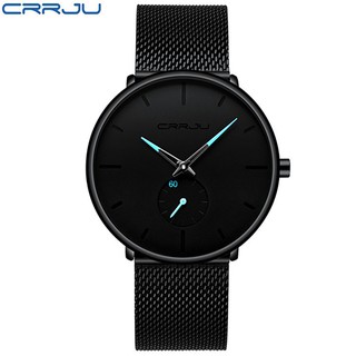 Đồng hồ kim loại- Đồng hồ nam kim loại CRRJU chống xước mặt siêu mỏng