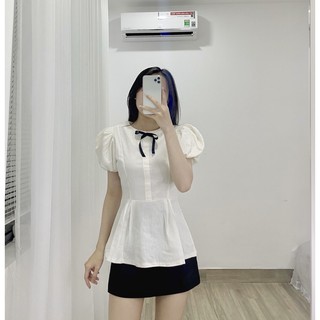 [ẢNH SHOP CHỤP] Áo trắng nơ siêu xinh