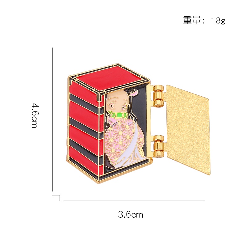 Ghim cài áo QIHE JEWELRY hình anime cô gái trong thùng Girl bộ sưu tập cho bạn bè phụ kiện quần áo