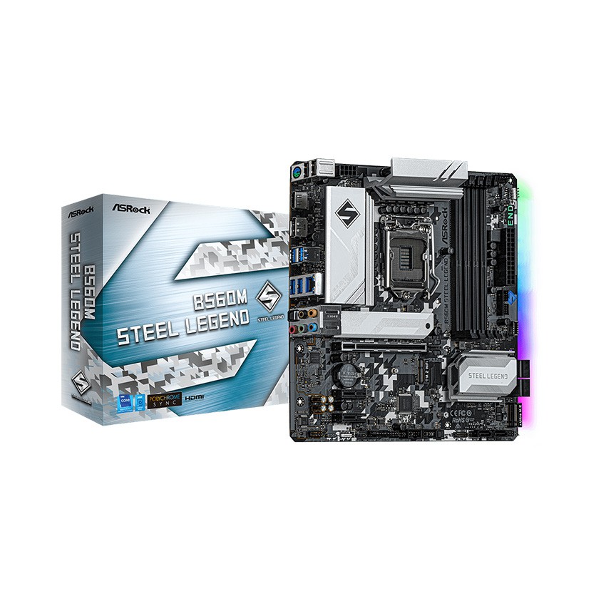 Mainboard Bo mạch chủ ASROCK B560 STEEL LEGEND (Intel B560, Socket 1200, m-ATX, 4 khe Ram DDR4)