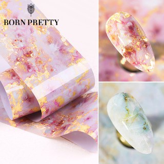 BORN PRETTY Hộp lá nhôm trang trí móng họa tiết cẩm thạch 4x100cm