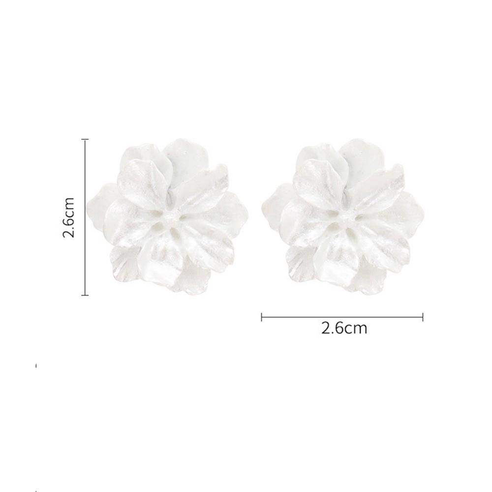 Cặp khuyên kẹp vành tai kiểu hình hoa trắng lớn không cần xỏ lỗ cho nữ
