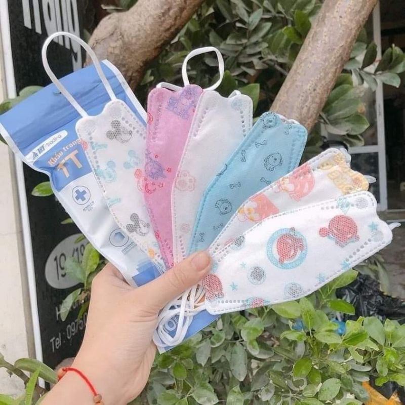 Set 50 khẩu trang 4D kf94 trẻ em hàng chính hãng