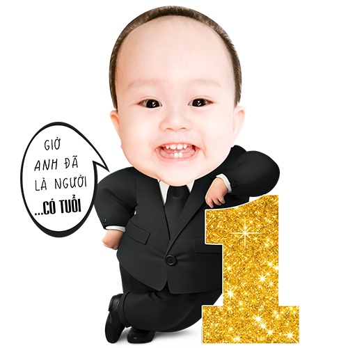 Cây số tuổi trang trí sinh nhật bé trai, số 1 tiệc thôi nôi bé gái siêu dễ thương