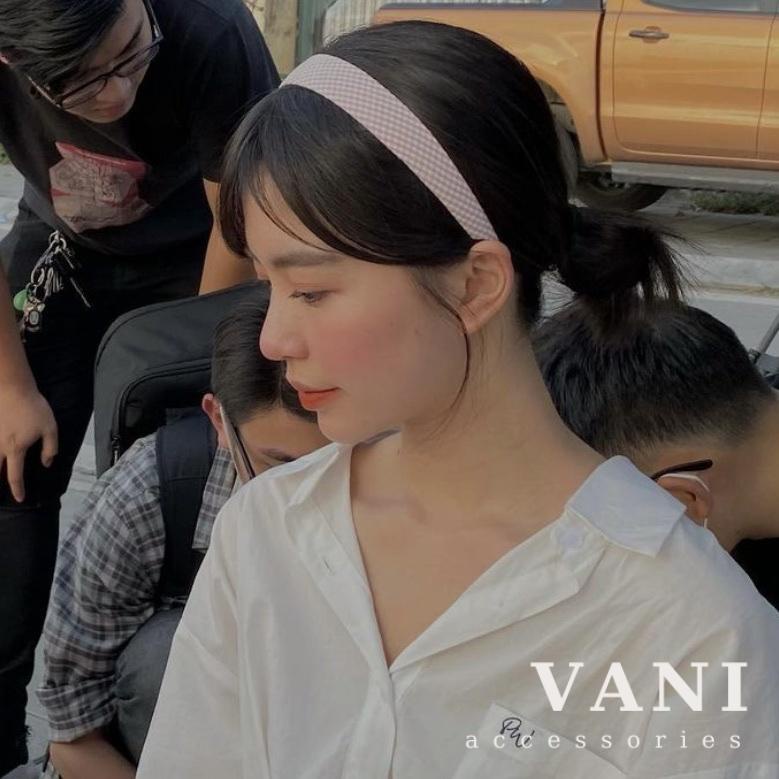 Băng Đô Cài Tóc Bản To Caro Nhiều Màu Phong Cách Retro - Vani Store [PKT00198]