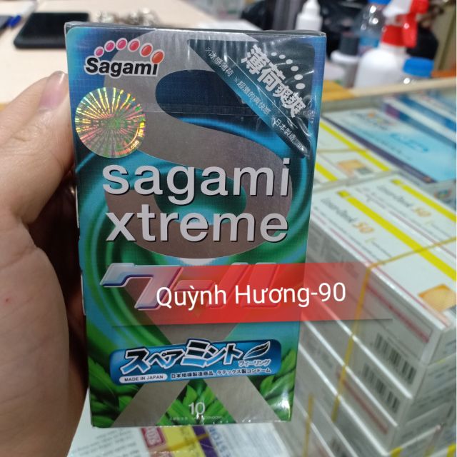 Bao cao su SAGAMI XTREME hộp 10 chiếc hương bạc hà