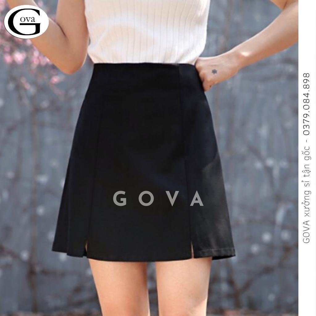 Chân Váy CHỮ A XẺ 2 BÊN Lưng Cạp Cao Có Lót Trong Kiểu Thời Trang Nữ Cao cấp GOVA