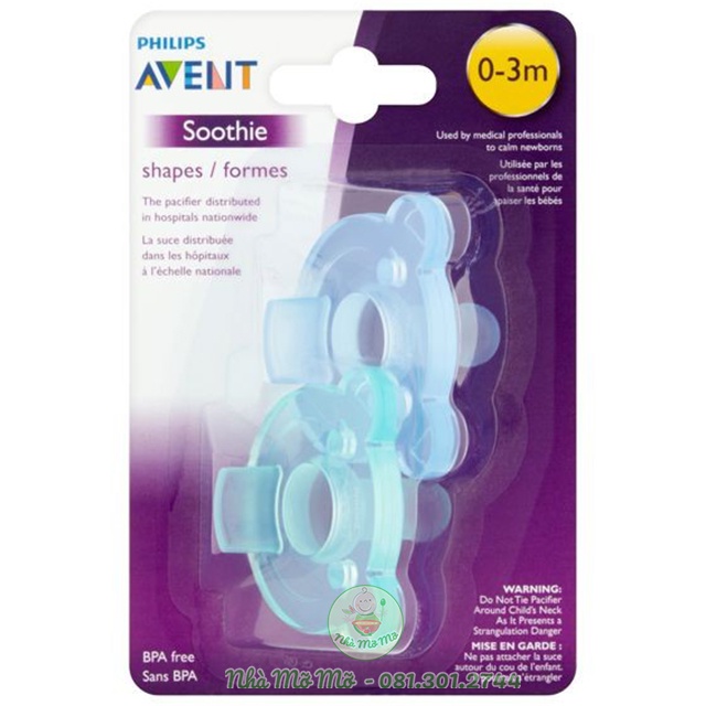 Ti giả Avent Soothie silicon nguyên khối đầu tròn chỉnh nha cho bé Mỹ - Nhà Mỡ