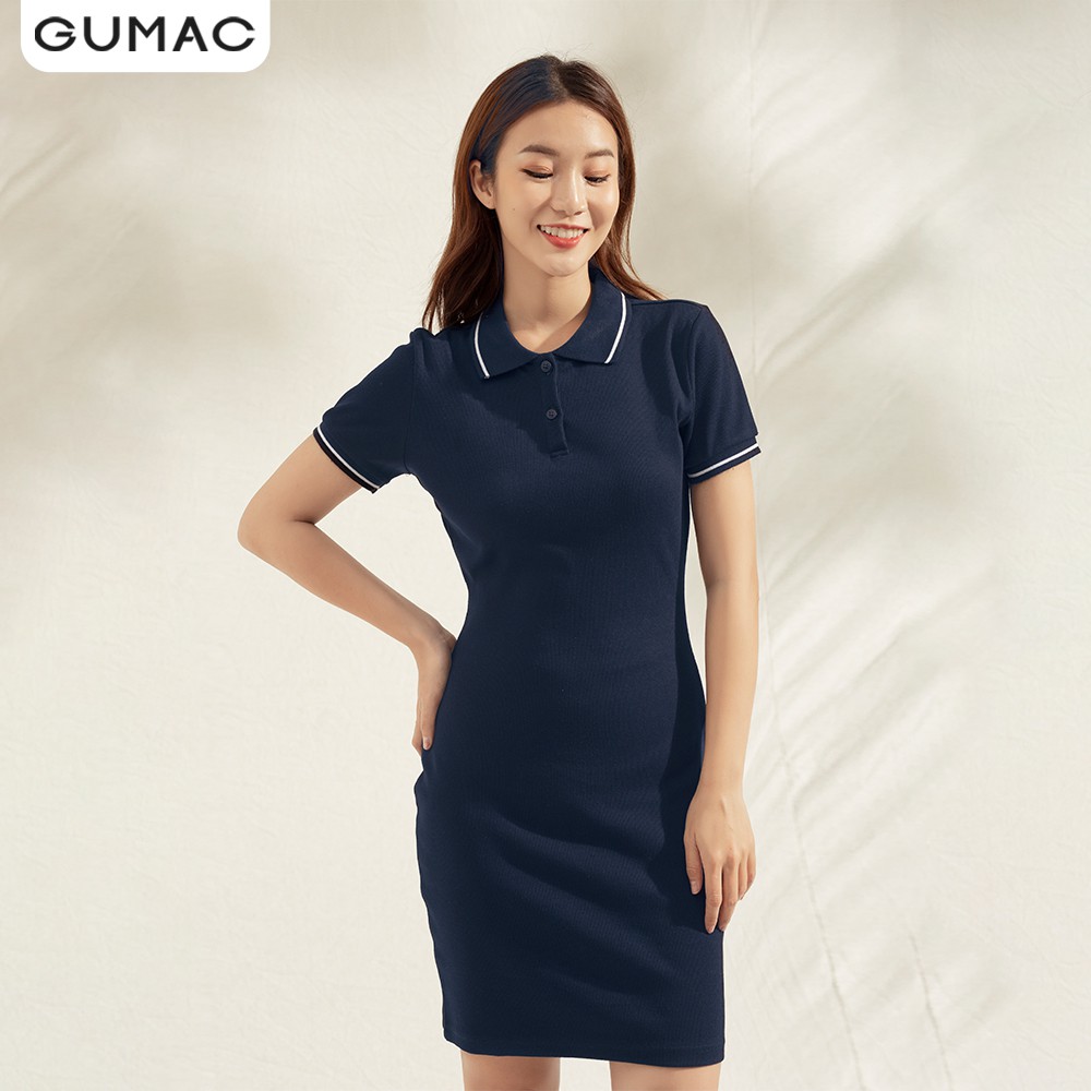[Mã WAGU12 giảm 20% tối đa 50k đơn 150k] Đầm thun gân polo DA1173 GUMAC | BigBuy360 - bigbuy360.vn