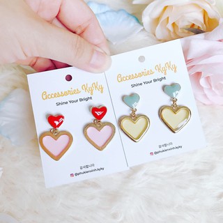 (Thanh lý) Khuyên tai nữ đẹp - Bông tai nữ hình trái tim xinh xắn