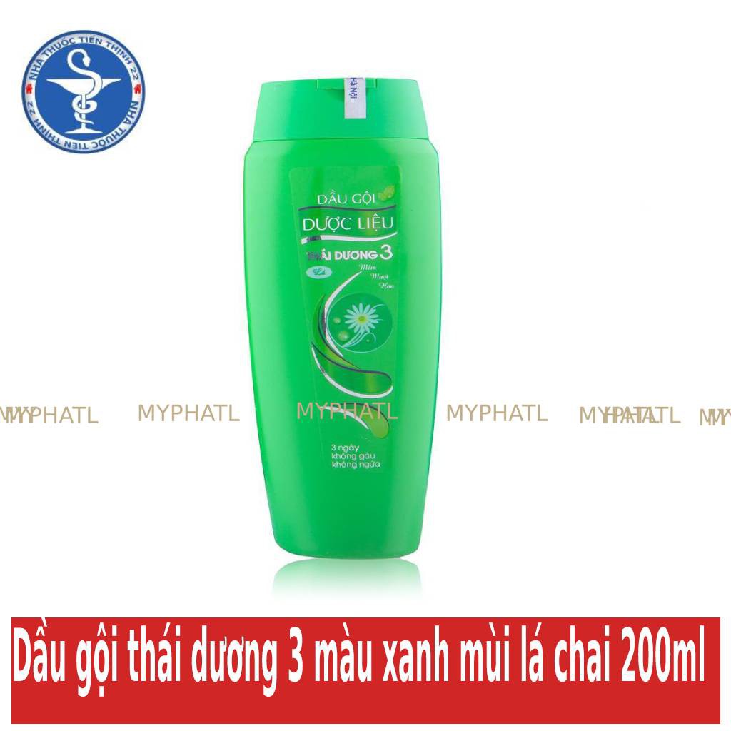 Dầu gội Dược liệu Thái Dương 3(màu  xanh 1 chai 200ml )