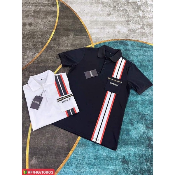 ÁO POLO CỔ BẺ KẺ DỌC MIKEKO MỚI HOT NHẤT 2022