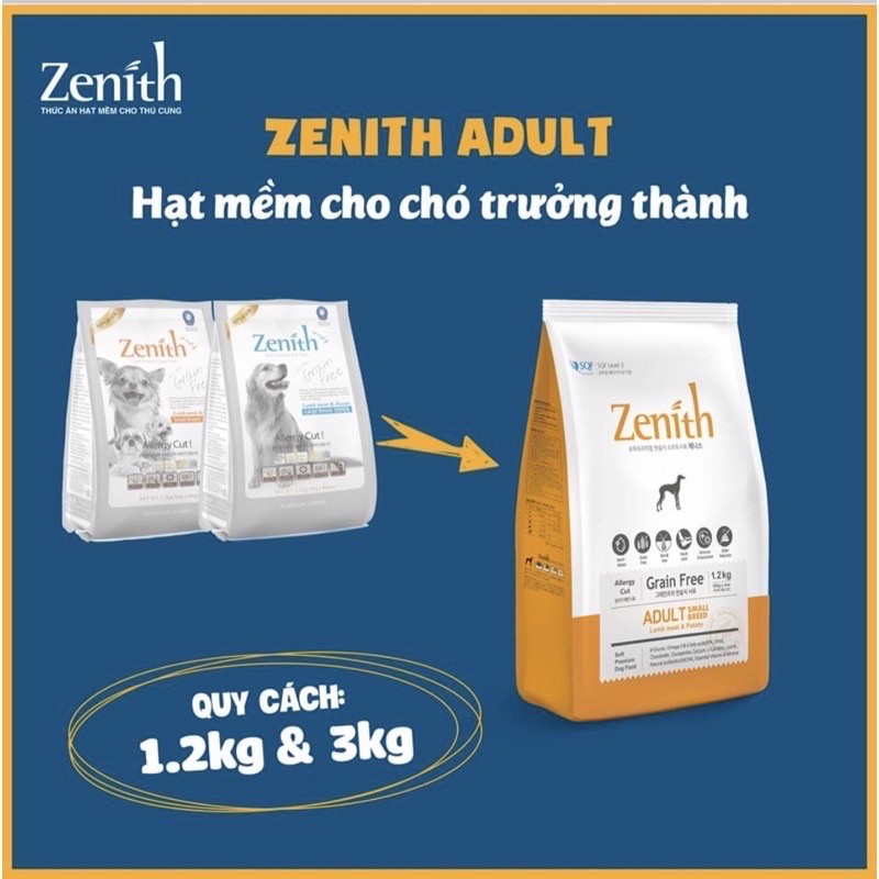 THỨC ĂN HẠT MỀM CHO CHÓ LỚN ZENITH 1.2KG