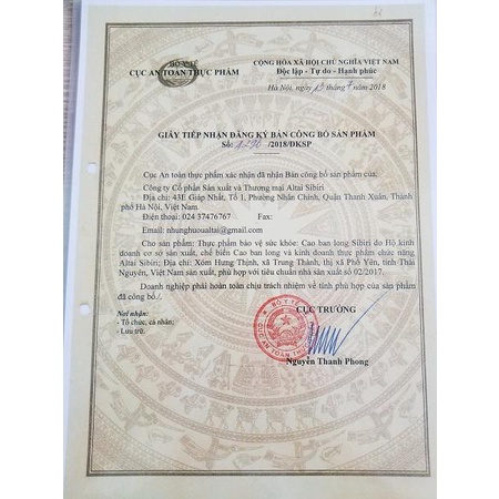 Cao Ban Long Sibiri chính hãng - Hộp 100g tặng 1 hộp Tỏi Kim Cương Đông Á 100g