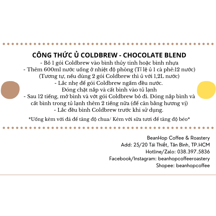 Cà Phê Coldbrew Túi Lọc 100% Arabica - Set 200GR