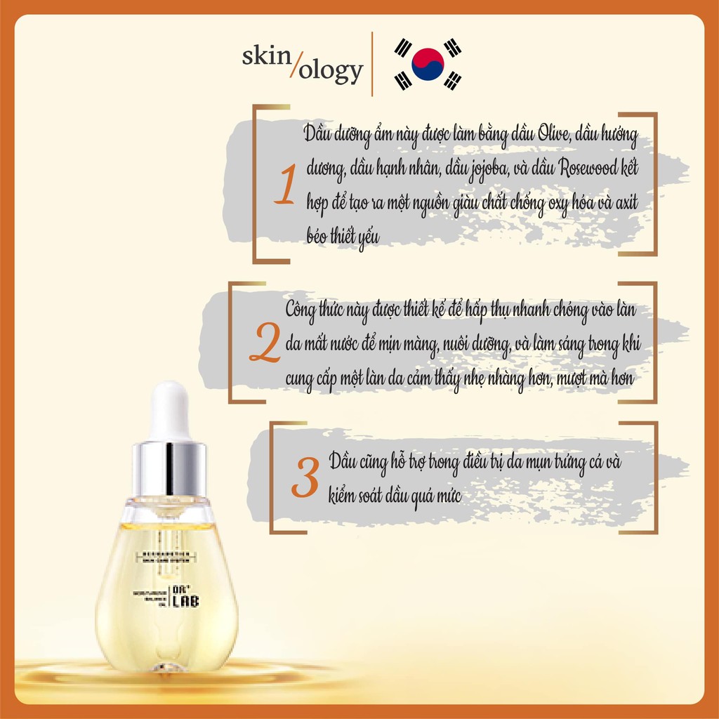 DẦU DƯỠNG DA MOISTURIZER BALANCING OIL DR. LAB SKINOLOGY DƯỢC MỸ PHẨM HÀN QUỐC DA DẦU LỖ CHÂN LÔNG TO DA KHÔ NHẠY CẢM | BigBuy360 - bigbuy360.vn