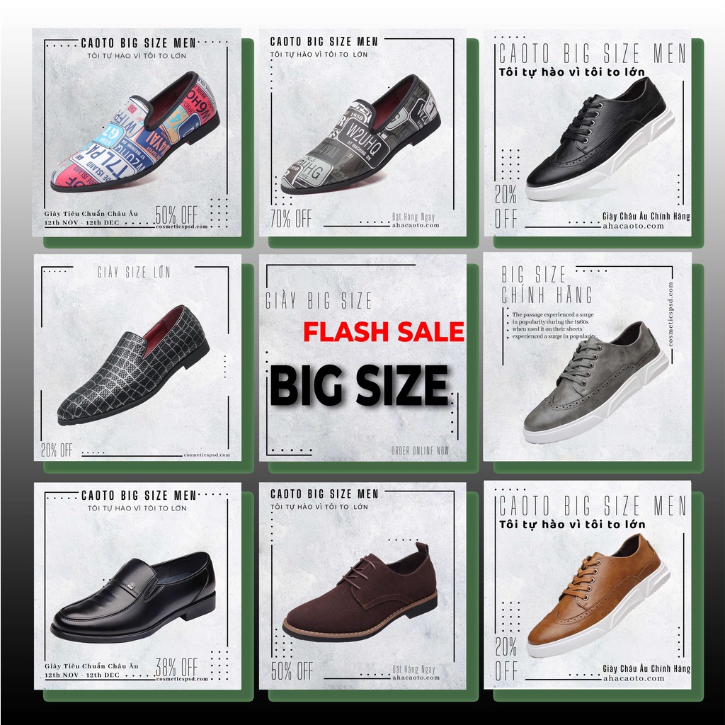 Giày Tây Size Lớn Big Size Châu Âu Chính Hãng Ngoại Cỡ Size 45 46 47 48 49