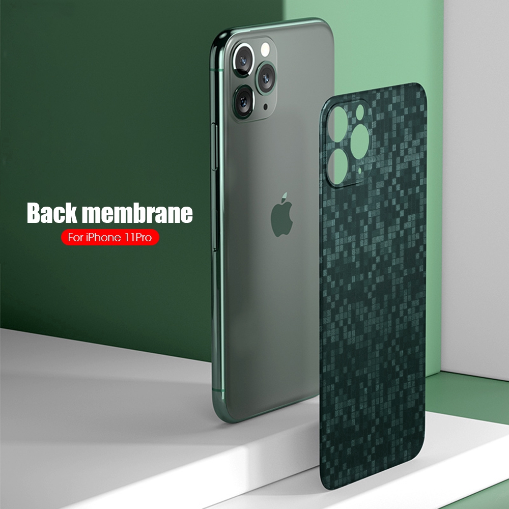 Miếng dán bảo vệ mặt sau điện thoại bằng sợi carbon kết cấu mảnh ghép 3D dành cho iPhone 11 Pro Max