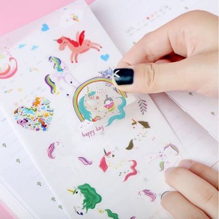 Set 6 tấm sticker dán Kỳ Lân Unicorn