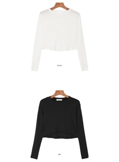 Áo Croptop dài tay dáng thụng Basic cổ tròn - By Sugargalz